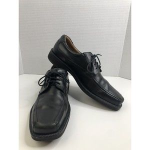 Ecco Helsinki Bike Toe Slip On Shoes Black Leather Mens Dress EU 45 US 11 Loafer